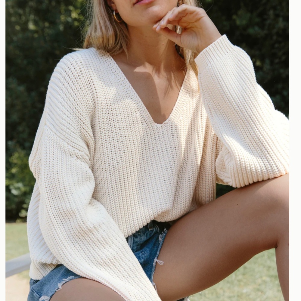 Jenni Kayne Cropped Cotton Cabin Sweater